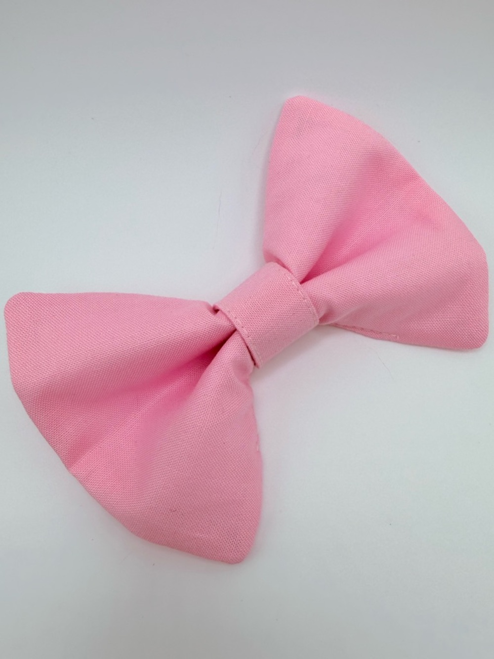 Pink handmade over the collar dog bow tie